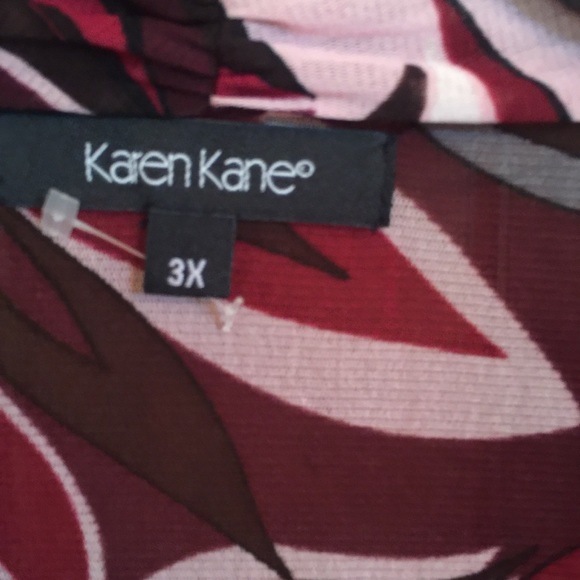 SOLD NWT Karen Kane 3X Wine & Roses 3/4 Sleeve Wrap - Picture 4 of 8
